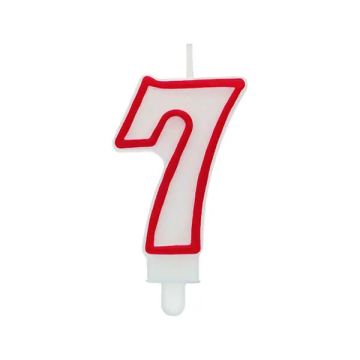 Свещ за рожден ден цифра 7, червена