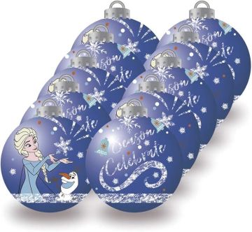 Пакет от 10 коледни топки за елха Disney Frozen с диаметър 6 см