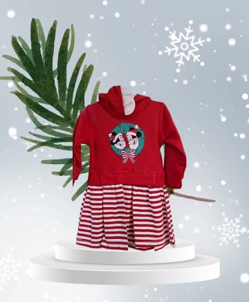 Коледна рокля Minnie Mouse - с качулка