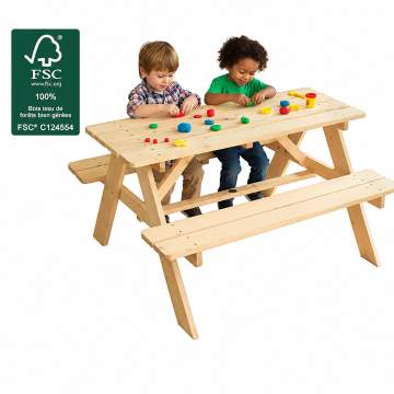 Дървена маса, пейка за пикник