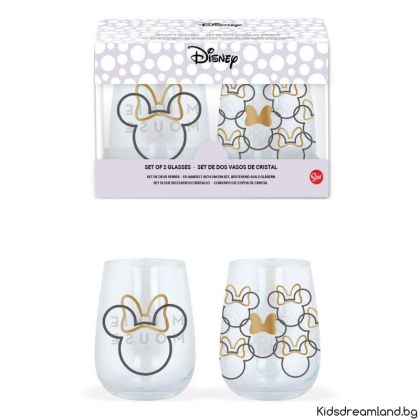 Комплект от 2 кристални чаши Disney Minny Mouse