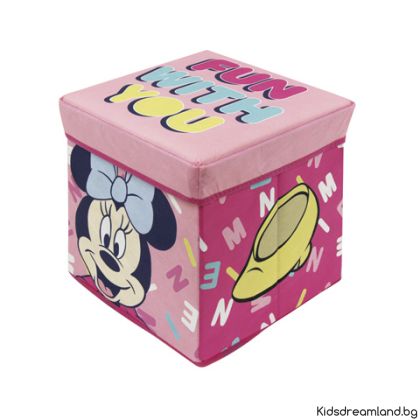 СГЪВАЕМА ТЕКСТИЛНА СЕДАЛКА ЗА СЪХРАНЕНИЕ MINNIE MOUSE 30X30X30СМ