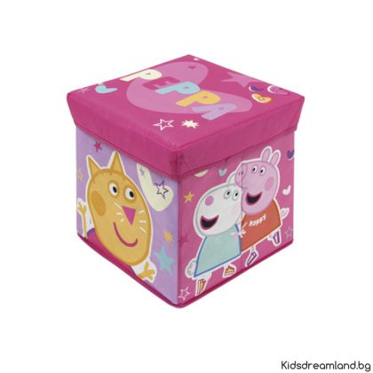 СГЪВАЕМА ТЕКСТИЛНА СЕДАЛКА ЗА СЪХРАНЕНИЕ PEPPA PIG 30X30X30СМ