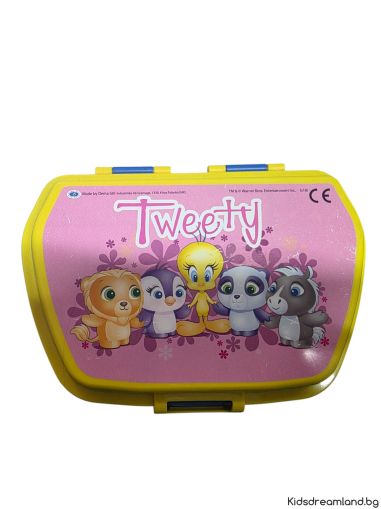 ПЛАСТМАСОВ КУТИЯ ЗА ХРАНА Тweety 18x13.5x5.5см 
