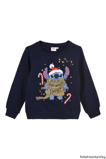 Коледен суичър Lilo & Stitch (син)