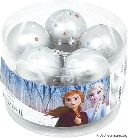 Пакет от 10 коледни топки за елха Disney Frozen с диаметър 6 см