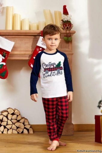 Детска пижама Коледа,червен цвят - размер 13-14 год.
