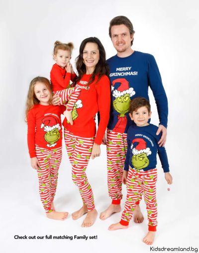 Коледна пижама с Гринч за възрастни и деца