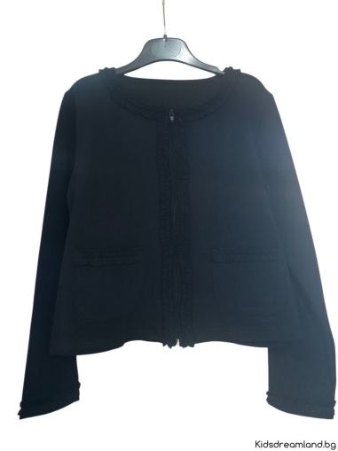 Черно сако за момиче- с цип 