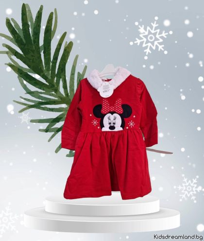 Коледна рокля Minnie Mouse - с качулка