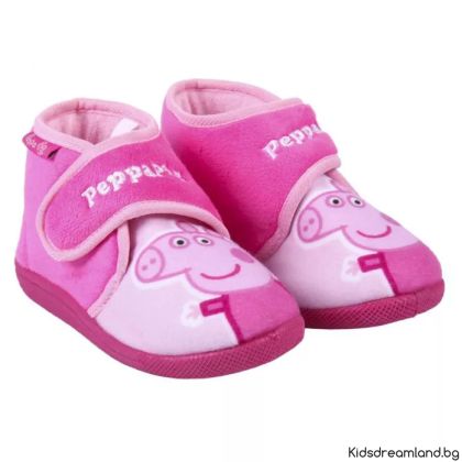 ПРАСЕТО ПЕПА/PEPPA PIG ЗАТВОРЕНИ ДОМАШНИ ПАНТОФКИ С ГУМЕНА ПОДМЕТКА