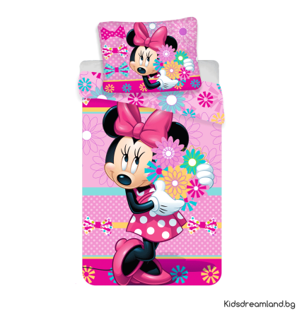 Спално бельо Licensed 140x200+50x70 - Minnie "Bows and Flowers"