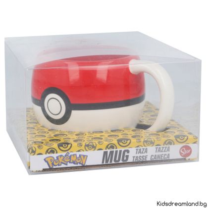 3D ЧАША 17 OZ В ПОДАРЪЧНА КУТИЯ POKEMON POKEBALL