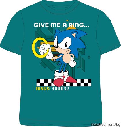 Тениска за момче Sonic give me the ring