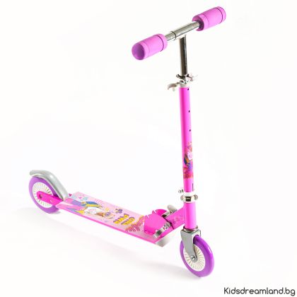 ODS Scooter Тротинетка Barbie с регулируема височина 80 см, задно колело със спирачка, розово, бяло