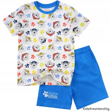 Лятна детска пижама Paw Patrol от две части – 100% памук