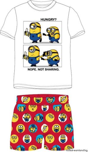 Лятна детска пижама Minions от две части – 100% памук