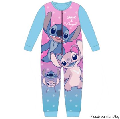 Детска пижама с гащеризон Stitch | Disney | 100% полиестер флийс