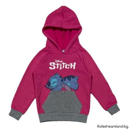 Детски суичър с качулка Stitch