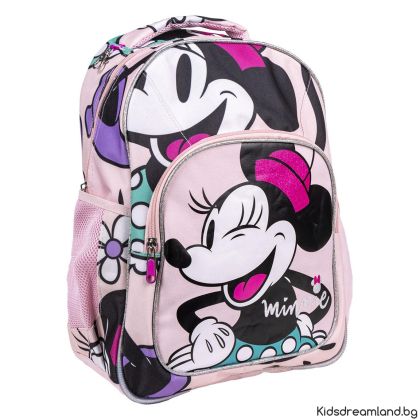 Ученическа раница Minnie Mouse, 2 ципа, 42 х 32 х 15 см, Розов