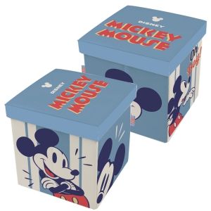 СГЪВАЕМА ТЕКСТИЛНА СЕДАЛКА ЗА СЪХРАНЕНИЕ МICKEY MOUSE 30X30X30СМ