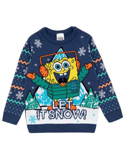 Плетен коледен пуловер Sponge BOB