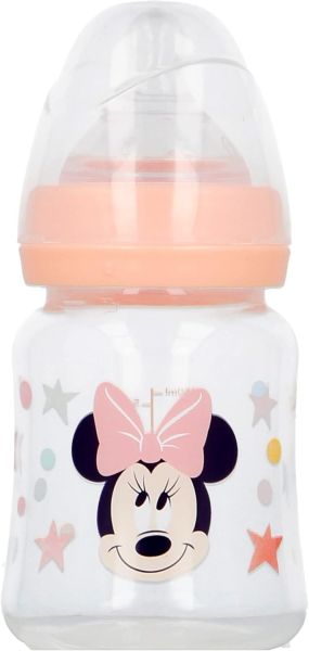 Шише с широко гърло, силиконов биберон, 3 позиции Minnie
