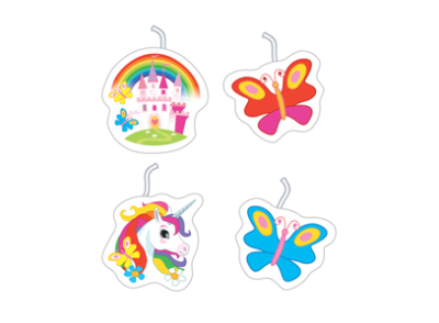 Комплект 4 свещи Unicorn 7см