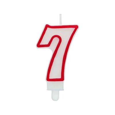 Свещ за рожден ден цифра 7, червена