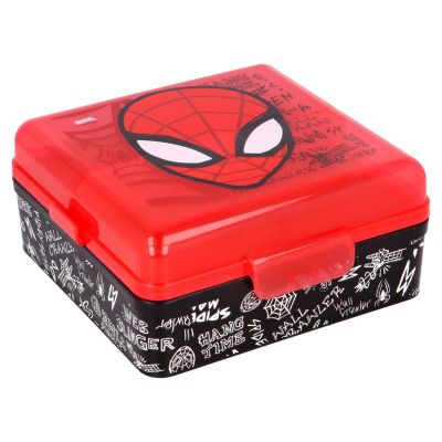 Кутия за храна с три отделения Spiderman черна