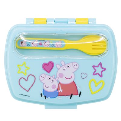Кутия за храна Stor Peppa Pig - С прибори