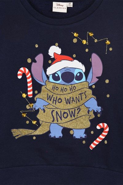 Коледен суичър Lilo & Stitch (син)