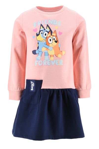 Детска рокля Bluey с волан и дълъг ръкав