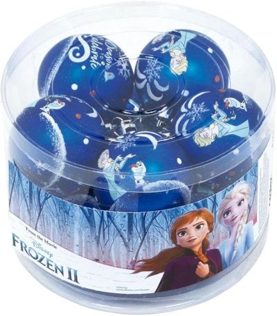 Пакет от 10 коледни топки за елха Disney Frozen с диаметър 6 см