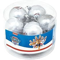 Пакет от 10 коледни топки за елха Nickelodeon Paw Patrol с диаметър 6 см