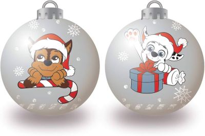 Пакет от 10 коледни топки за елха Nickelodeon Paw Patrol с диаметър 6 см