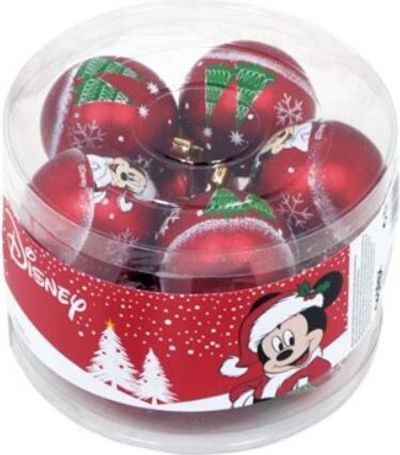 Пакет от 10 коледни топки за елха Disney Mickey Mouse с диаметър 6 см