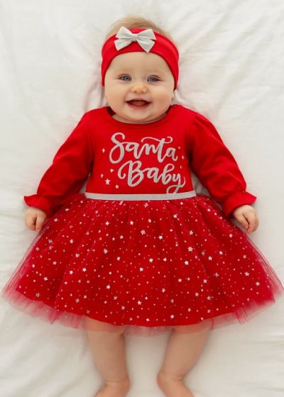Детска коледна рокля Santa Baby - 68 см - 6месеца
