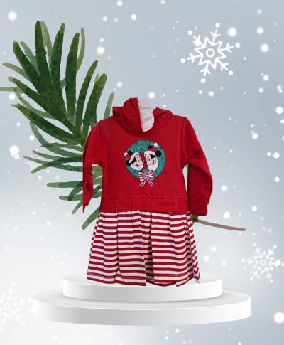 Коледна рокля Minnie Mouse - с качулка