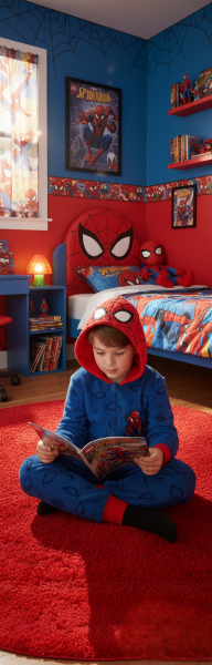 ПИЖАМЕН ГАЩЕРИЗОН  С КАЧУЛКА  Спайдърмен