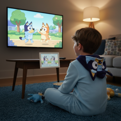 Спално облекло пижама коралово синьо с 3D уши