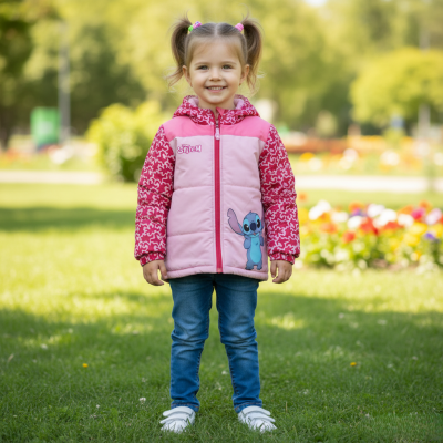 Зимно яке за момиче "Lilo & Stitch" – дебело, розово и супер удобно