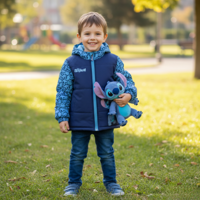 Зимно яке за момче "Lilo & Stitch" – дебело, синьо и супер удобно