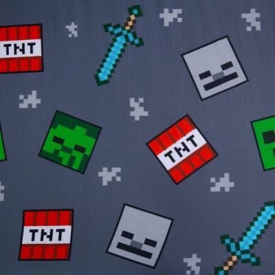 Памучен Чаршаф, Minecraft, 90х200x25 см