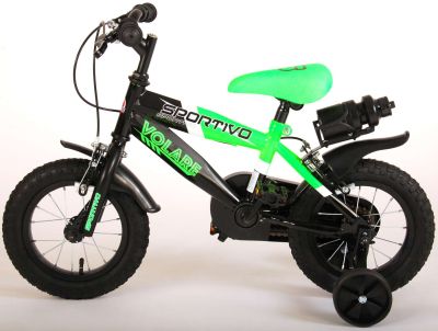 Детски велосипед Volare Sportivo 12″ с две ръчни спирачки, черно-зелен