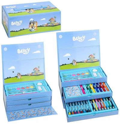 Рисувателен Комплект в куфарче на 3 нива/Bluey