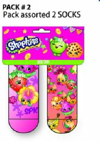  Shopkins цветни чорапи с плодчета – комплект от 2 броя