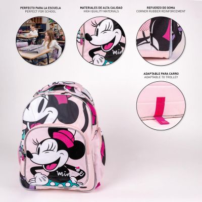 Ученическа раница Minnie Mouse, 2 ципа, 42 х 32 х 15 см, Розов