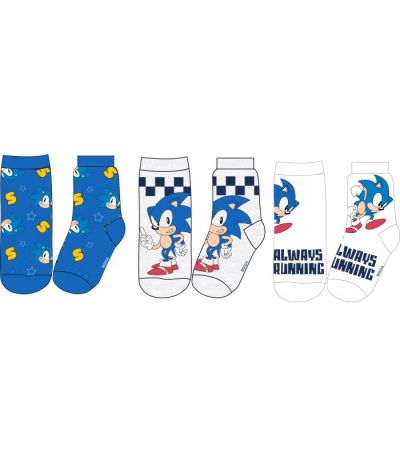 Чорап за момче Sonic - 3бр