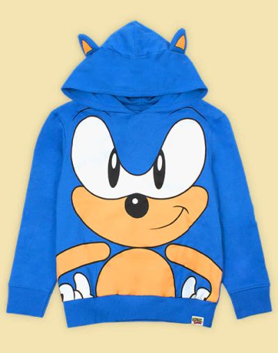 Детски Суичър Sonic the Hedgehog – Син, с Качулка, 100% Памук